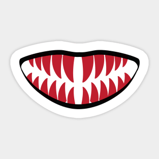 scary teeth face mask Sticker